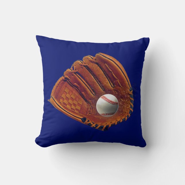 Techno Baseball Player Hitting Baseball Pillows (Front)