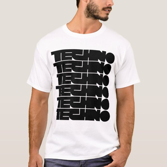 Techno bold typography logo design T-Shirt (Front)