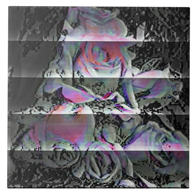 Techno Bouquet  Ceramic Tile (Front)