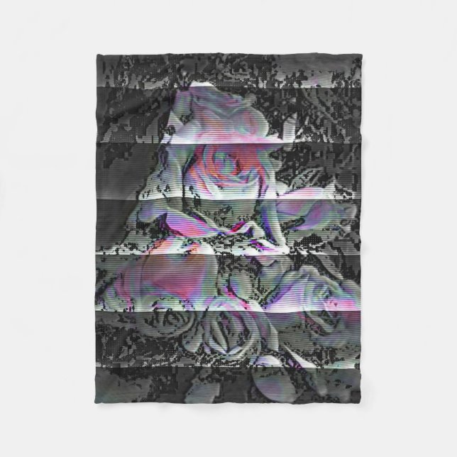 Techno Bouquet  Fleece Blanket (Front)