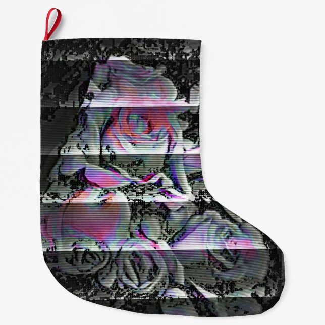 Techno Bouquet   Large Christmas Stocking (Front)