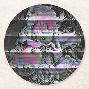 Techno Bouquet Round Paper Coaster