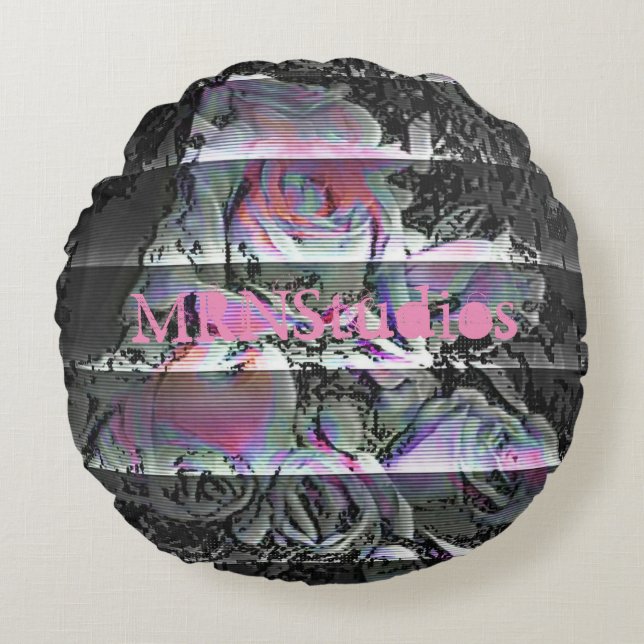 Techno Bouquet  Round Pillow (Front)