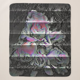 Techno Bouquet Sherpa Blanket
