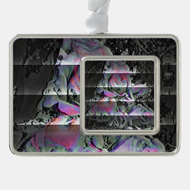 Techno Bouquet  Silver Plated Framed Ornament (Front)