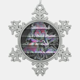 Techno Bouquet  Snowflake Pewter Christmas Ornament