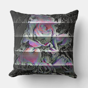 Techno Bouquet Throw Pillow