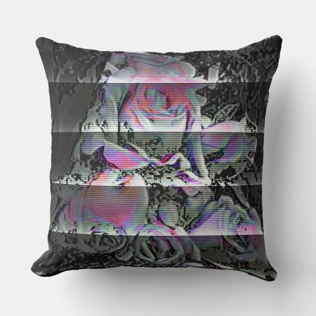 Techno Bouquet  Throw Pillow (Front)