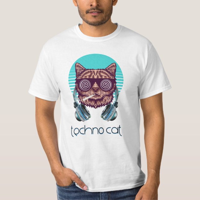 Techno cat - Catsondrugs.com T-Shirt (Front)