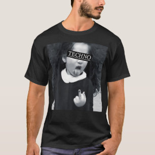 Techno Child With Tongue Middle Finger Raver Rave T-Shirt