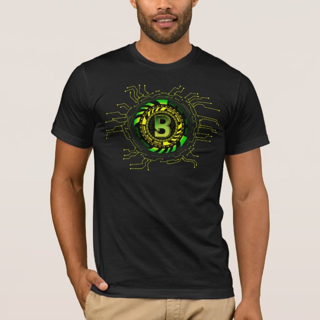 Techno Circuit Power 3D Letter B T-Shirt (Front)