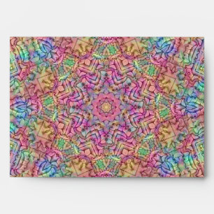 Techno Colour Vintage Fractal Kaleidoscope Envelope