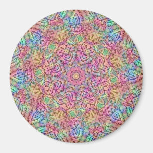 Techno Colour Vintage Fractal Kaleidoscope Magnet