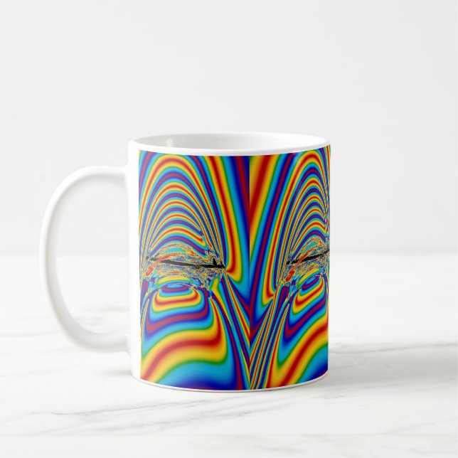 Techno colour yawn coffee mug (Left)