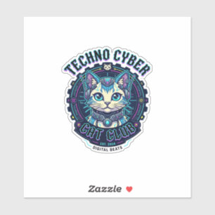 Techno Cyber Cat Funny Cat Lover Design - Techno C