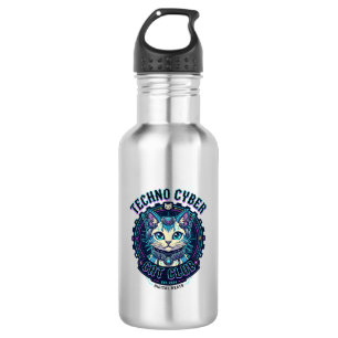 Techno Cyber Cat Funny Cat Lover Design - Techno C 532 Ml Water Bottle