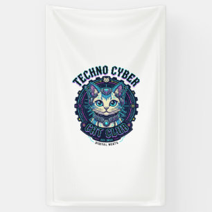 Techno Cyber Cat Funny Cat Lover Design - Techno C Banner