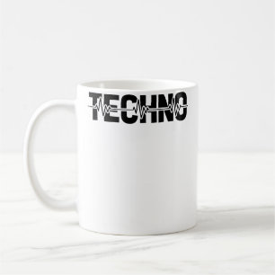 Techno Electro Clubbing Raver Hardtekk Rave Ekg He Coffee Mug