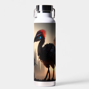 "Techno-Feathers: The Futuristic Emu Robot" Water Bottle