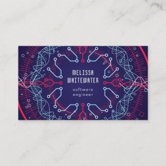 Techno Flat Sleek Colourful Business Card