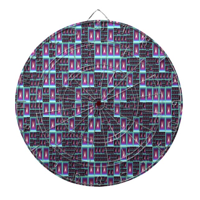 Techno fractal wallpaper dartboard (Front)