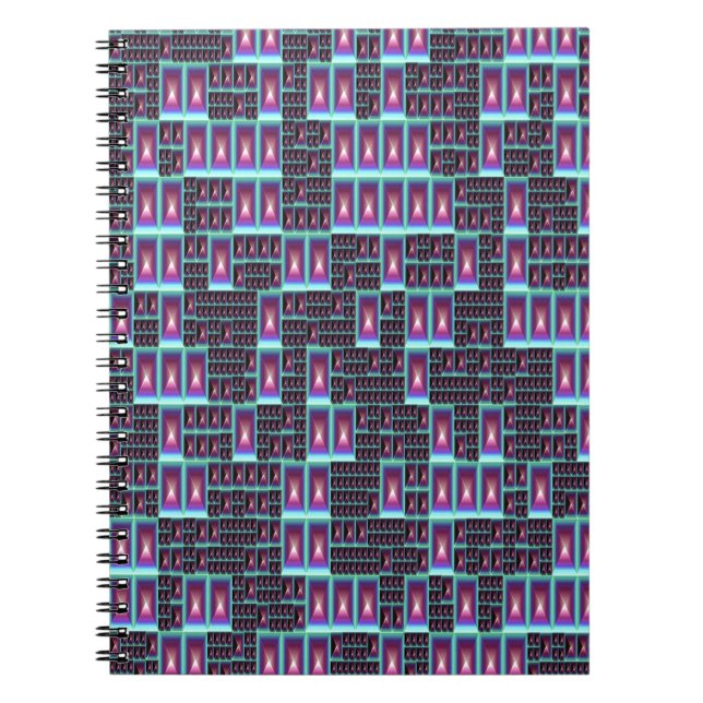 Techno fractal wallpaper notebook (Front)