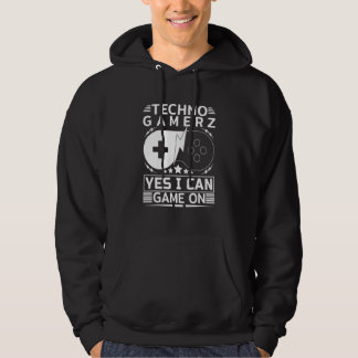 Techno Gamer Game On Yes I Can Hoodie
