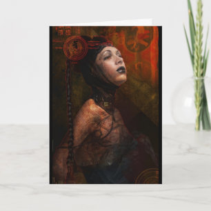 Techno Geisha Greeting Card