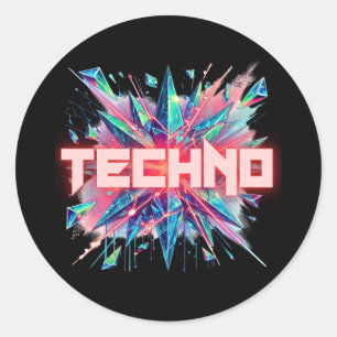 Techno Gift for Techno Lover Classic Round Sticker