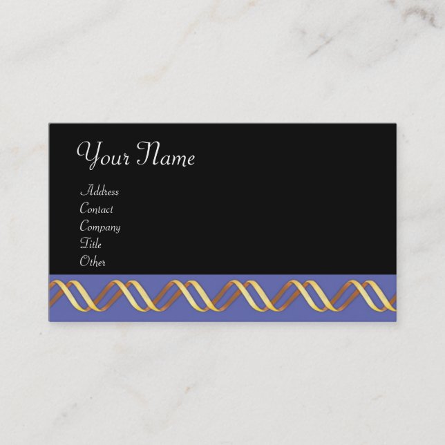 TECHNO INFINITE Gold Swirls In Blue Black Business Card (Front)