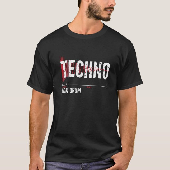 Techno Kick Drum Synthesizer T-Shirt (Front)