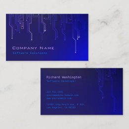 Techno Modern Design Business Card - Blue