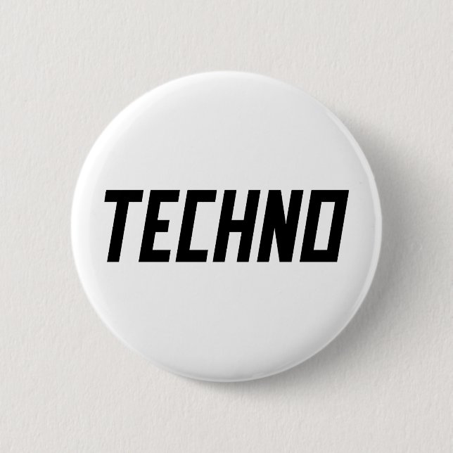 TECHNO Music 6 Cm Round Badge (Front)