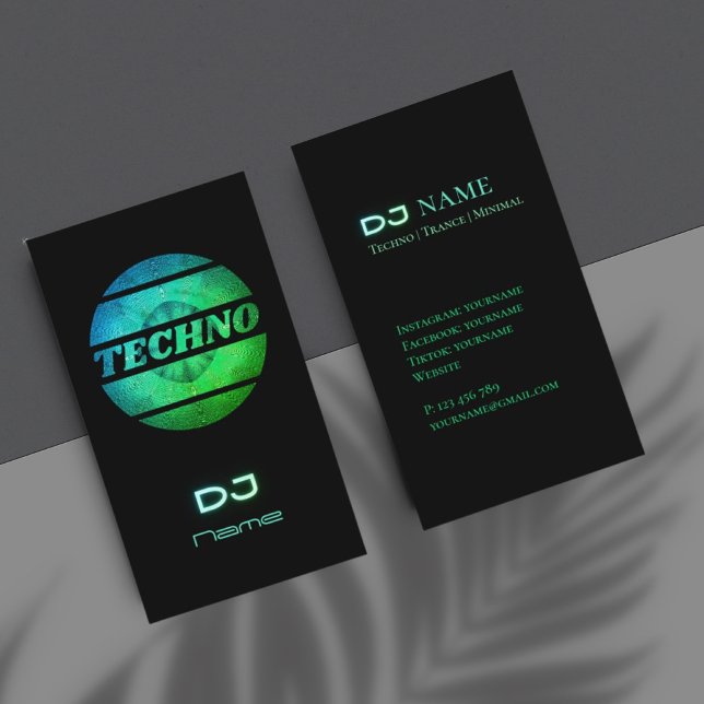 Techno music DJ Business Card (Creator Uploaded)