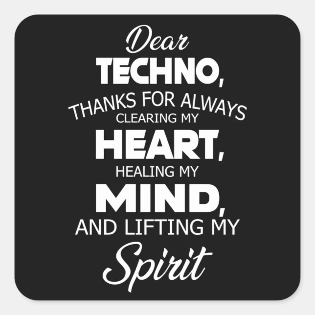 Techno Music DJ Electro Rave Festival Gift Idea Square Sticker (Front)