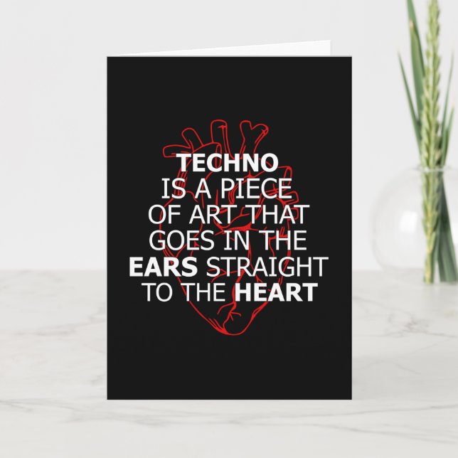 Techno Music DJ Rave Electro Festival Gift Idea Card (Front)