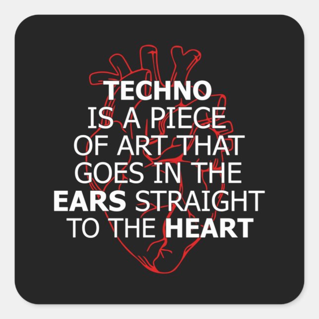 Techno Music DJ Rave Electro Festival Gift Idea Square Sticker (Front)