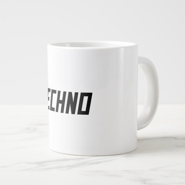 TECHNO Music Large Coffee Mug (Front Right)
