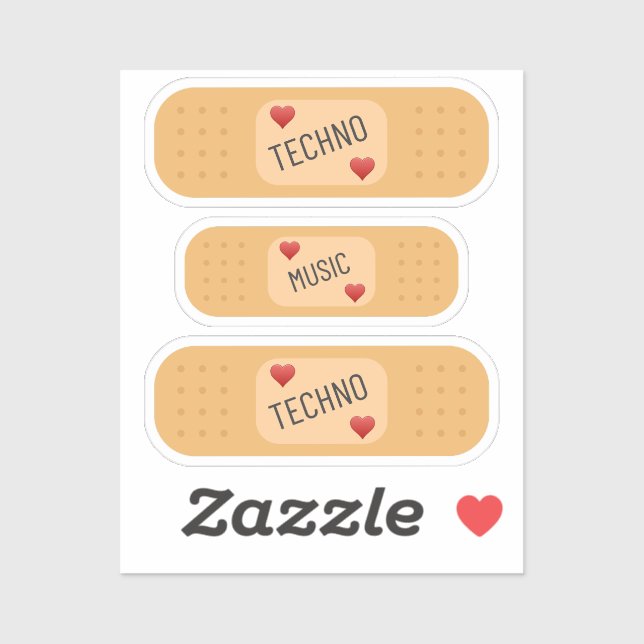 Techno music Patch / bandaid, Techno cures wounds (Sheet)