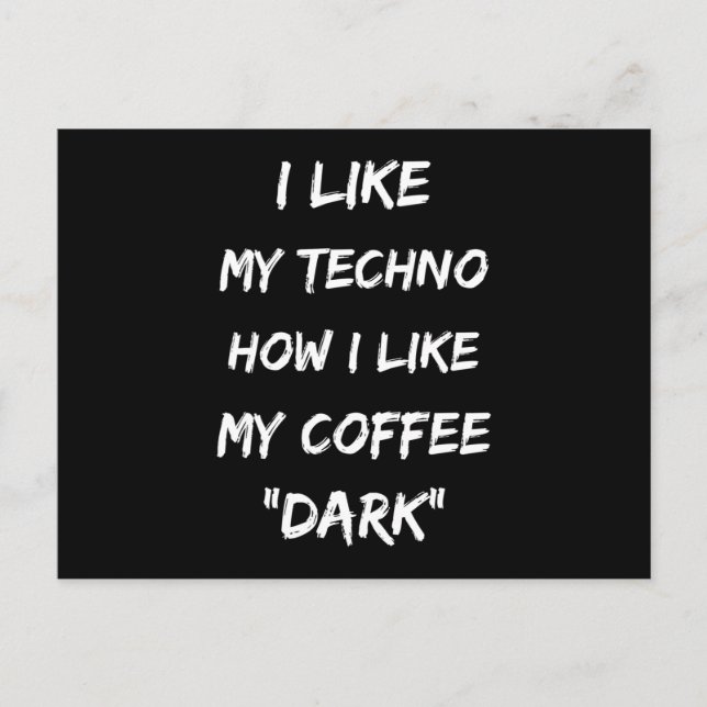 Techno Music Rave DJ Electro Festival Gift Idea Postcard (Front)