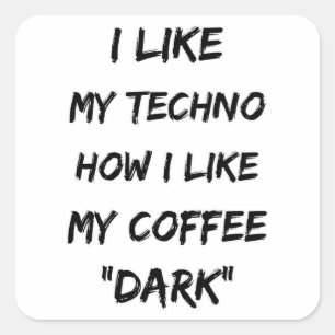 Techno Music Rave DJ Electro Festival Party Gift Square Sticker