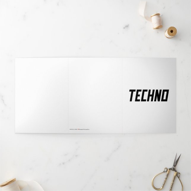 TECHNO Music Tri-Fold Card (Outside)