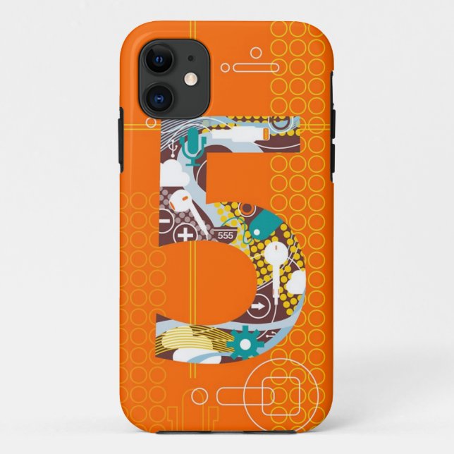 Techno Number 5 iPhone Case (Back)