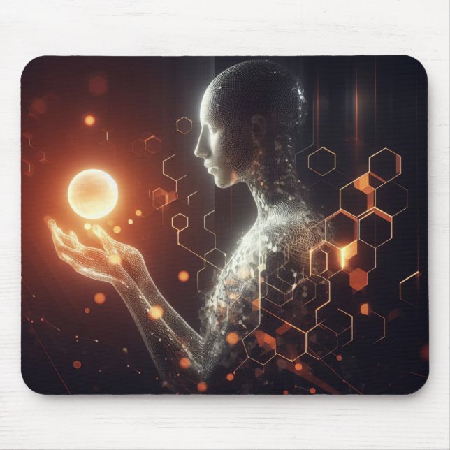 Techno-Organic Vision: Futuristic Designs for Your Mouse Pad (Front)