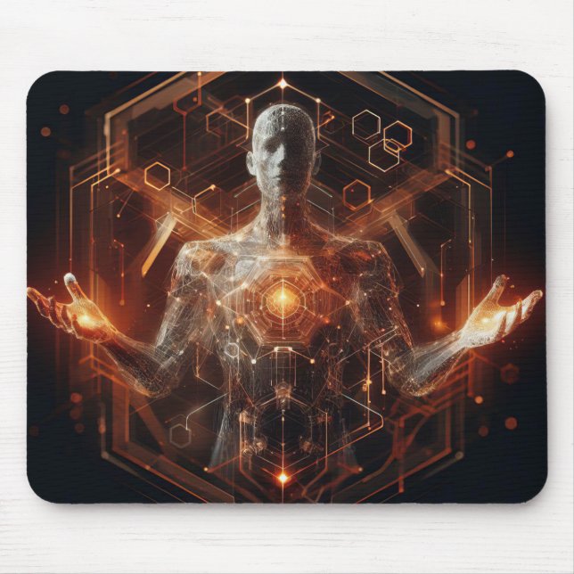 Techno-Organic Vision: Futuristic Designs for Your Mouse Pad (Front)