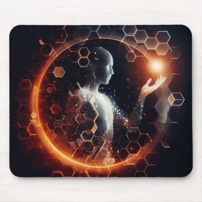 Techno-Organic Vision: Futuristic Designs for Your Mouse Pad (Front)
