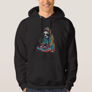 Techno Party Sloth Summer Music Festival Hoodie