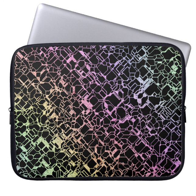 techno rainbo : laptop sleeve (Front)