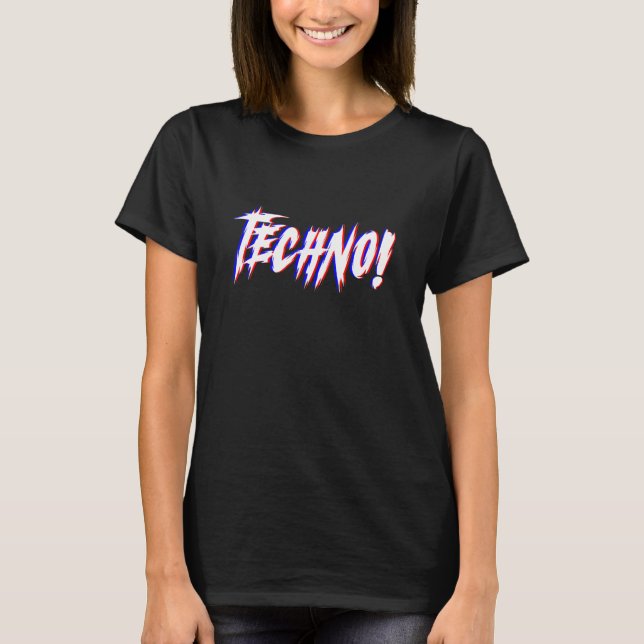 Techno Rave Clubbing Party Outfit House Dubstep Ha T-Shirt (Front)