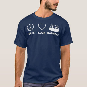 Techno Rodent - Hamster Love Peace Minimal T-Shirt